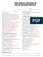 Questionário Sinais e Sintomas de Deficiências de Micronutrientes