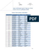 Liste Des Preselectionnes Master 2ITN 2023 2024