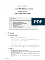 Effective Oral Presentation: Objectives