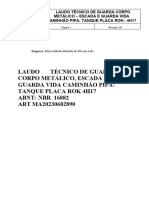 Laudo Técnico Do Caminhão Pipa Tanque, Guarda Corpo, Escada e Guarda Vida Placa Rok 4H17
