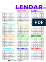 Colorful Modern Minimalist 2024 Yearly Calendar