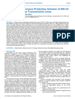 Overvoltage Resonance Protection Scheme of 500 KV Extra High Voltage Transmission Lines