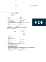 Pretest Math10 Oct 10