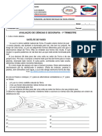 Avaliação de Ciências e Geografia - 1º Trimestre