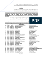 PPSC Maths Teacher Test Result