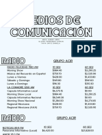 Medios de Comunicación - Costos