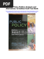 Public Policy Politics Analysis and Alternatives 1st Edition Kraft Test Bank