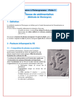 Hémogramme VITESSE DE SEDIMENTATION