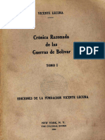 Tomo 1. Crónica Razonada de Las Guerras de Bolívar