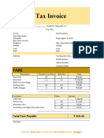 Ola Taxi Bill Format 02