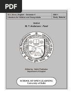 Unit-4 - LITERATURE FOR CHILDREN AND YOUNG ADULTS Feed - M T Anderson