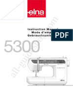 Elna 5300 Sewing Machine Instruction Manual