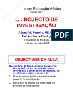 O Projecto de Investigação (I) C