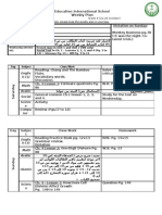 Education International School Weekly Plan: Englis H (1) Math Arabic Social Scienc e Compu Ter