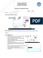 Grade 7 Concentration of Solution Worksheet