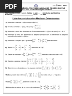 Lista de Exercicios Matrizes e Determinantes