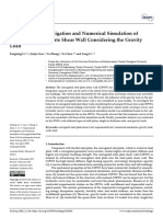 Experimental Investigation and Numerical Simulation of Corrugated Steel Plate Shear Wall Considering The Gravity Load