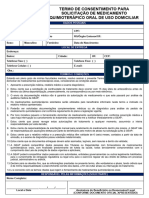 Termo de Consentimento para Solicitação de Medicamentos Quimioterápicos Orais de Uso Domiciliar 2021