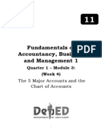 Fabm 1 - Q1 - WK 4 - Module 3 - 5 Major Accounts and The Chart of Account