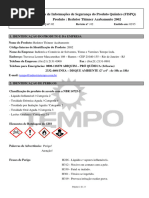 Ficha de Informações de Segurança Do Produto Químico (FISPQ) Produto - Redutor Thinner Acabamento 2002