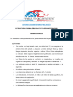 Estructura Formal Del Proyecto de Investigación