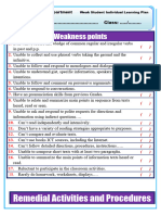 Weak Student Individual Learning Plan