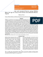 Prevalence of Malaria and Associated Factors Among Children Below The Age of 5 Years in Fort Portal Town Kabarole District, Uganda