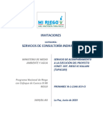 Invitaciones Servicios de Consultoría Individual: Ministerio de Medio Ambiente Y Agua