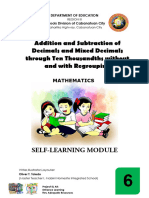 Addition and Subtraction of Decimals and Mixed Decimals Through Ten Thousandths Without and With Regrouping