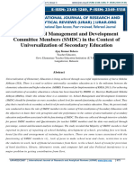 Role of SMDC For Universalisation of Secondary Education