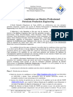 Appel A Candidature Mastere Petroleum Production Engineering