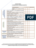 Lista de Cotejo - Programa Analitico