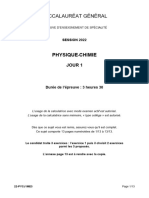 Spe Physique Chimie 2022 Metropole 1 Remplacement Sujet Officiel