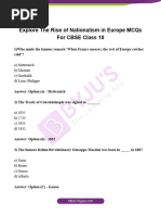 The Rise of Nationalism in Europe MCQ