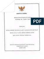 Perbup. Gowa No. 56 Tahun 2018 Tentang Mekanisme Pendanaan Tanggap Darurat Bencana Yang Bersumber Dari Belanja Tidak Terduga