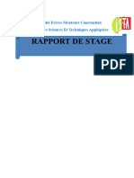 Rapport de Stage: Université Frères Mentouri Constantin1 Institut Des Sciences Et Techniques Appliquées