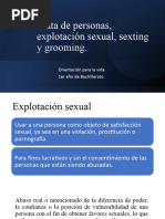 Trata de Personas, Explotación Sexual, Sexting y Grooming. OPV 1er Año