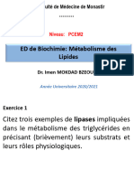 Correction ED Métabolisme Des Lipides 2020 2021 1