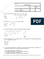 ATIVIDADE 8 - 7º ANO - Até Multiplicação de Inteiros