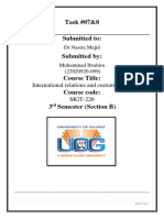 Task #07&8 Submitted To:: International Relations and Current Affairs MGT-226