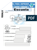 Ficha de Mi Escuela para Primero de Primaria