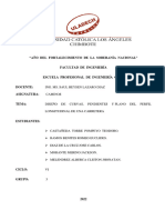 Diseño de Curvas, Pendientes y Plano Del Perfil Longitudinal de Una Carretera