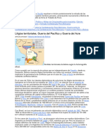 Litigios Territoriales, Guerra Del Pacífico y Guerra Del Acre