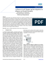 .Design Optimization of Piston of An IC Engine and Investigations On Its Influence On Overall Assembly