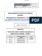 Pets de Preparacion, Transporte y Colocacion de Carpeta Asfaltica, Incluye Imprimado