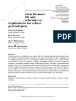 The Relationship Between Student Health and Academic Performance: Implications For School Psychologists