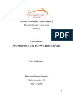 Potentiometers and The Wheatstone Bridge