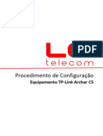 Procedimento Configuração FTTX - Roteador TP-Link Archer C5