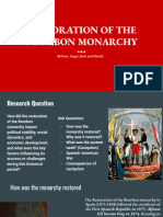 Restoration of The Bourbon Monarchy