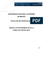 Manual de Procedimientos de La Clínica de Cirugía Oral - Reducido